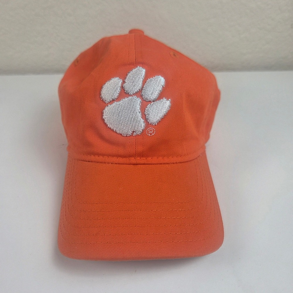 Clemson Tigers Hat Mens Orange White Paw Logo Adjustable Strapback Baseball Cap